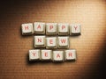 Happy New Year - Christmas made of computer keys, background