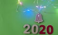 2020 background .The concept of the new 2020. New year with numbers 2020 on colorful background. Christmas card, congratulat