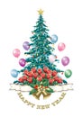 Happy New Year. Christmas tree Royalty Free Stock Photo