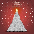 Happy New Year. Christmas tree made of golf balls Royalty Free Stock Photo