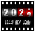 Happy new year 2022 cinema concept vector illustration with movie frame and counter