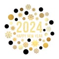 Happy New Year 2024 Circle Concept.