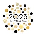 Happy New Year 2023 circle concept. Greeting card.