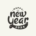 2024 Happy New Year Classic Vintage Vector Greetings