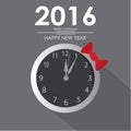 Happy new year 2016 clock business flat Royalty Free Stock Photo