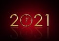 Happy New Year 2021. New Year Clock.Christmas card.Copy space for text Royalty Free Stock Photo