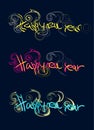 Happy new year color text