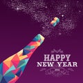 Happy new year 2016 color triangle champagne Royalty Free Stock Photo