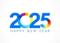 2025 Happy New Year colored chart logo Royalty Free Stock Photo