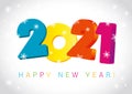 Happy New Year 2021 colored logo 3D