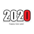 Happy New Year 2020 colored logo text design