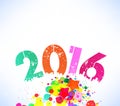 Happy 2016 new year with colorful background Royalty Free Stock Photo