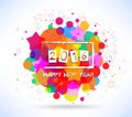 Happy 2016 new year with colorful background