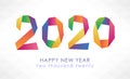 Happy New Year 2020 colorful card