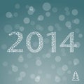 Happy new year 2014 colorful celebration. Royalty Free Stock Photo