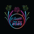 Happy New Year 2020 colorful