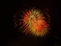 Happy new year 2019. Colorful fireworks in the city. Royalty Free Stock Photo