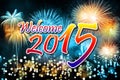 Happy New Year 2015 with colorful fireworks Royalty Free Stock Photo