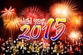 Happy New Year 2015 with colorful fireworks Royalty Free Stock Photo