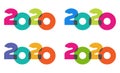 Happy New Year colorful fun playful 2020 transparent text