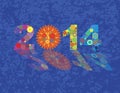 Happy New Year 2014 Colorful Gears with Background Royalty Free Stock Photo