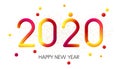 2020 Happy New Year colorful gradient 3d lettering