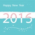 Happy New Year 2016.Colorful greeting card design. Royalty Free Stock Photo