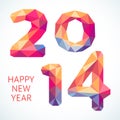 Happy New Year colorful greeting card made in Royalty Free Stock Photo