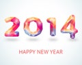 Happy New Year 2014 colorful greeting card Royalty Free Stock Photo