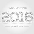 Happy New Year 2016 colorful greeting card made Royalty Free Stock Photo