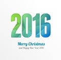 Happy New Year 2016 Colorful Greeting Card. Vector Royalty Free Stock Photo