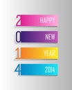Happy New Year 2014 colorful label illustration Royalty Free Stock Photo