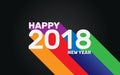 Happy New Year 2018 colorful long shadow wallpaper