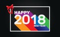 Happy New Year 2018 colorful long shadow wallpaper