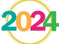 2024 - Happy New Year - colourful 2024