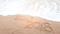 Happy new year 2018 is coming and replace 2017 concept. Royalty Free Stock Photo