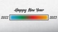 2023 happy new year. complete loading bar. vector linear numbers. design of greeting cards. vector illustration
