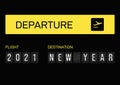 Happy new year 2021 concept background decorative with airport timetable