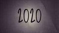 2020 happy new year concept background, 2020 text written on center in grayscal background textrue