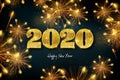 Happy New Year 2020, concept of greeting card