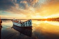 Happy New Year 2019 concept, lettering on the fishing Boat Royalty Free Stock Photo