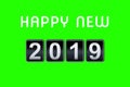 2018 2019 happy new year concept vintage analog counter countdown timer, retro flip number counter from 2018 to 2019 year