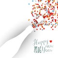 Happy new year 2016 confetti celebration champagne Royalty Free Stock Photo
