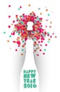 Happy new year 2016 confetti champagne party color Royalty Free Stock Photo