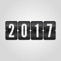 Happy New Year 2017 congratulation flip symbol on grey gradient background