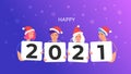 Happy new 2021 year congratulation from young community Royalty Free Stock Photo