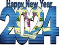 Happy New Year 2024 with Connecticut flag inside