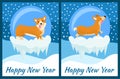 Happy New Year Corgi Symbol of Chinese Horoscope