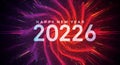 Happy New Year 20226 with cosmic burst background Royalty Free Stock Photo