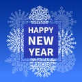 Happy New Year Cover Design Poster with Snowflakes